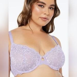 Savage X Fenty 42G Bra Lavander Lined Underwire Back Closure Lace Trim Rihanna